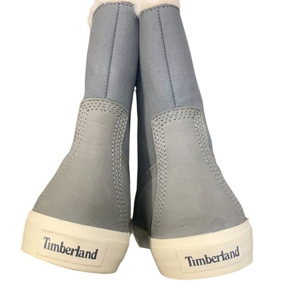 Timberland Women's Skyla Bay 6" Gray Faux Fur Fold Down Nubuck Boot US 8.5 - Picture 5 of 9
